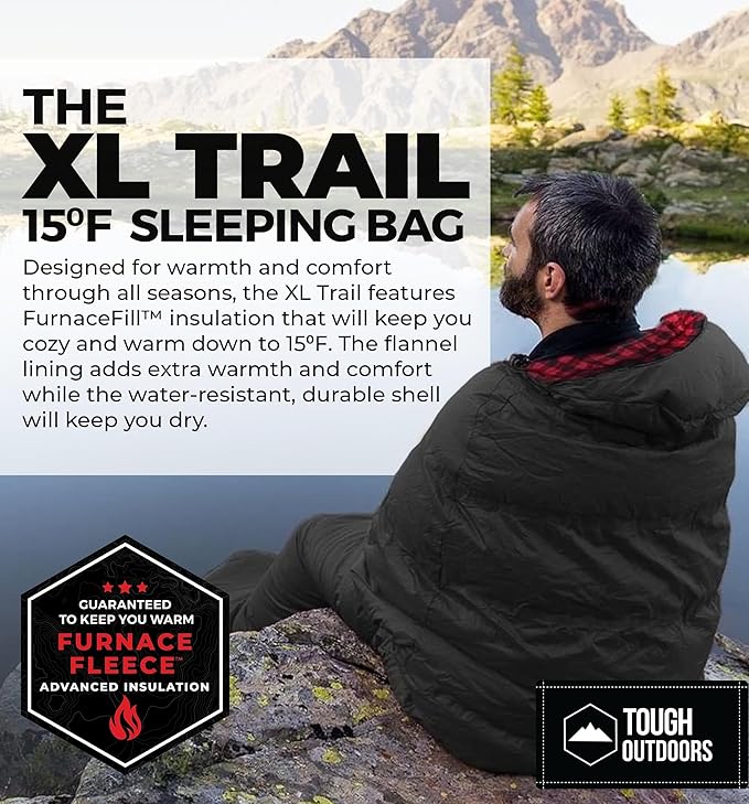Tough Outdoors Sleeping Bags for Adults & Kids Sleeping Bags Girls Boys Teens - Camping Sleeping Bag for Backpacking- Cold Warm Weather & Summer Sleeping Bag - Lightweight Waterproof Compact Sleep Bag
