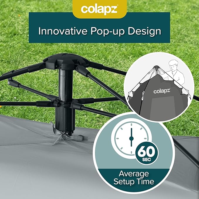 Colapz Camping Shower Tent and Pop Up Toilet Tents - Provides Additional Storage and Privacy as a Portable Shelter and Outdoor Changing Room