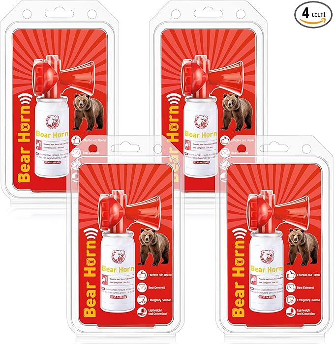 Bear Horn to Scare Bears 1.4oz, Very Loud 120dB Bear Air Horns for Safety for Hiking, Heard Up to 1/2 Mile Away, Bear Spray Self Defense, Blow Horn to Scare Wild Animals, Bear Alarm