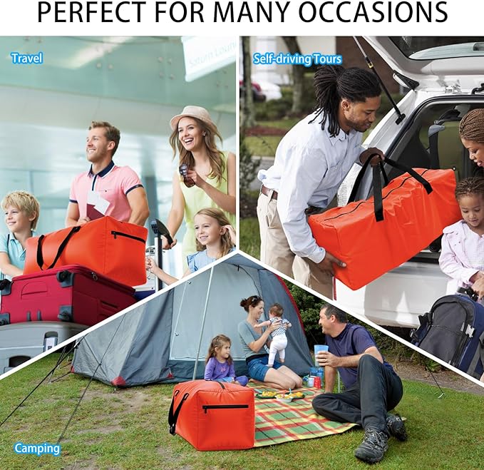 Foldable Duffel Bag 30" / 75L Lightweight with Water Rresistant for Travel-Orange