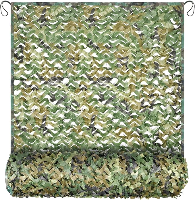 Camo Netting Camouflage Netting 20x20 10x20 10x10 Bulk Roll Burlap Camo Tarp Sunshade Net for Hunting Blind Dinosaur Birthday Jungle MilitaryTheme Party Decoration Camping Shooting