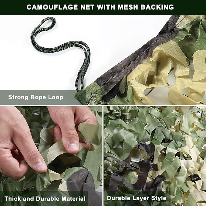 FLYEGO GEN 2 Camo Netting Camouflage Netting Hunting Blind Camo Net Camouflage Nets Military Surplus for Shooting Party Decoration Photograph Car Cover Sunshade