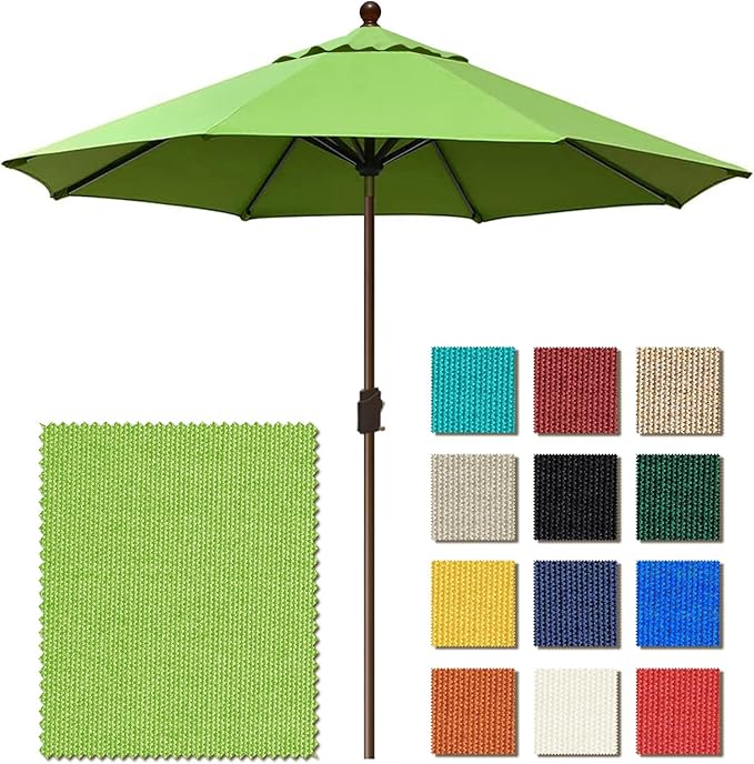 EliteShade USA 10-Year-Non-Fading 9Ft Market Umbrella Patio Umbrella Outdoor Table Umbrella with Ventilation, Macaw Green