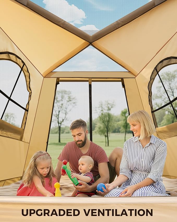 Inflatable Tents for Camping 2/4 Person, Easy Set Up Camping Tent with Automatic & Manual Pump, Waterproof Blow Up Tent for Family Outdoor