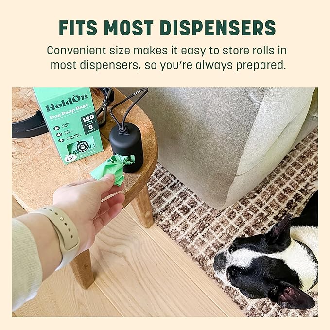 HoldOn Pet Waste Bags - Unscented Leak Proof & Tear Resistant Dog Poop Bags Extra Thick Durable (2 Pack)