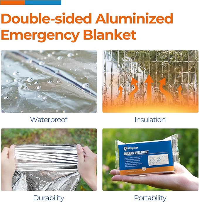 Emergency Blankets (30 Packs, 84" L x 52" W) Mylar Thermal Blankets for Survival and Protection,Space Blanket Survival Kits Camping Blanket, Ideal for Outdoors, Hiking, Survival, Marathons
