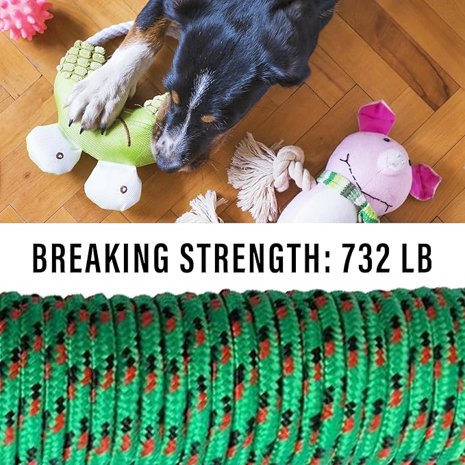 Diamond Braided Polypropylene Rope Nylon Rope Mix Thick Heavy Duty Ropes 3/8 inch 100ft High Strength Perfect for Clothesrope Camping Hiking and Other Outdoor Activities 100ft Green