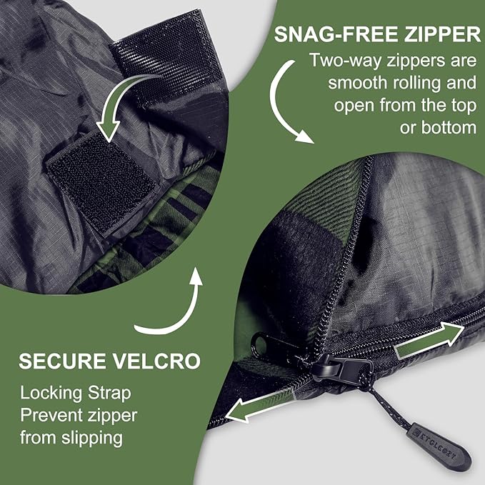 Double Sleeping Bag for Adults Kids, XL Queen Size 2 Person All Season for Warm & Cold Weather, Lightweight Compact with Compression Sack Camping Essentials for Backpacking Hiking