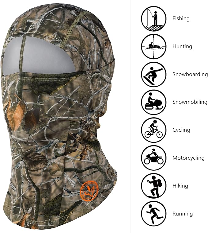 BASSDASH Winter Balaclava Fleece Ski Mask Ninja Hood Neck Warmer Fishing Hunting