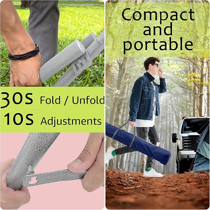 Tranquillo Ultimate Relaxation Portable Hammock Stand, Foldable Hammock Stand with Canvas Hammock, Spreader Bar, Quick Fold Unfold in 30 Seconds Steel Frame Hammock 600 lbs Capacity, White/Blue