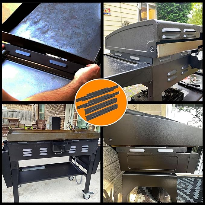 Wind Guards for Blackstone 28 inch Griddle, Magnetic Wind Screens, Blackstone Griddle Accessories, Fit with Hood, Rear Grease Cup and Side Shelf, Heat Shield for Side Table, Grilling Gifts, Black