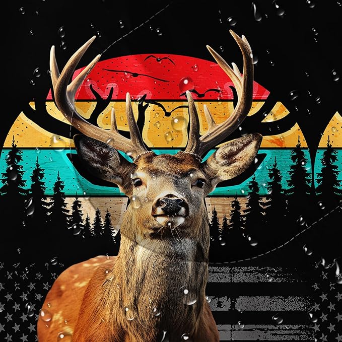 HOSIMA Dear Hunting Pattern Cold Weather Sleeping Bags for Adults,Black Light Weight Sleeping Bags for Kids Adults,WaterProof Sleeping Bags for Outdoors Hiking.