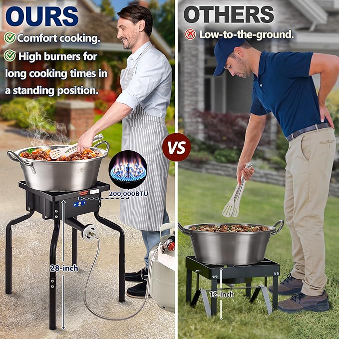 ARC 200,000BTU Propane Burner Camp Stove for Outdoor Cooking,with Removable Legs,Ideal for Woks, Skillets and Pots