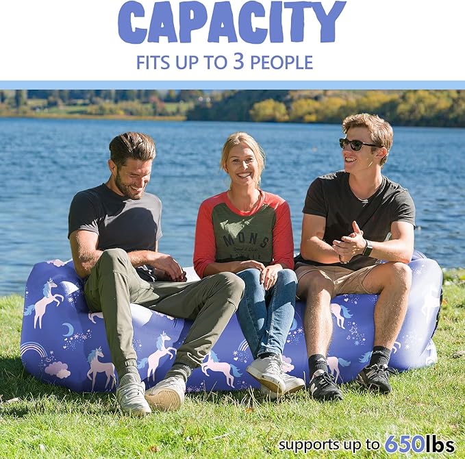 AlphaBeing Inflatable Lounger Beach Chair Accessories, Air Sofa Hammock Inflatable Couch for Camping Backyard Lakeside with Compression Sacks, Ideal Outdoor Gifts for Adults