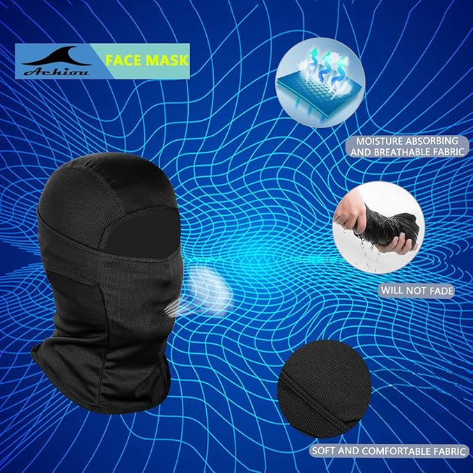 Achiou Ski Mask for Men Women, Balaclava Face Cover, Shiesty Mask UV Protector Lightweight for Motorcycle Snowboard