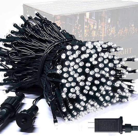 JMEXSUSS 250 LED White Christmas Lights Outdoor, 91.5ft Extendable White String Lights Indoor with 8 Modes for Room Tree Garden Patio Wedding Party Christmas Decorations