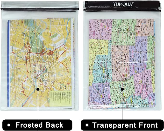 Waterproof Bags Large Size 3 Pack, Clear Watertight Pouch Holder for Document Map Camera Mobile Phone Car Key, fits Kayaking Boating Hiking Water Sports