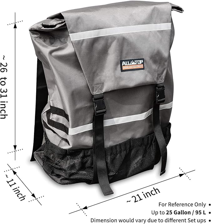 ALL-TOP Spare Tire Trash Bag, Heavy Duty Truck Tailgate Trash Bag, Cargo Storage Bag for Jeep, Truck, SUV or Car, Fit up to 40'' Tire (Rhino Grey)