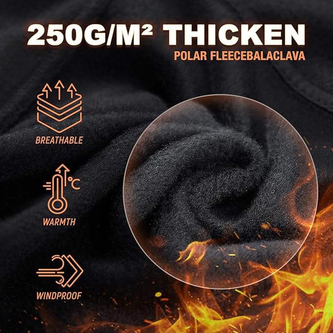 Balaclava Ski Mask (with Breathable Holes) Windproof Winter Fleece Neck Face Warmer for Men&Women