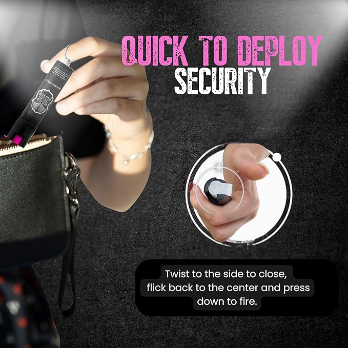 Police Magnum Small Pepper Spray Self Defense Safety Tool- Strong Built-in Keychain Holder- Compact Discreet Canister- Made in The USA- 1 Pack 3/4oz Twist Lock Keyring