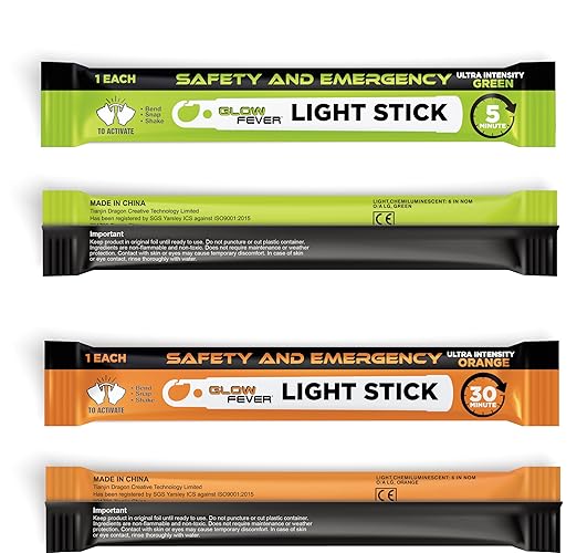 Glow Fever Super Bright Emergency Safety Military Grade Glow Sticks with 30 Minutes Duration. Great for Concerts Live Events, Camping, Dancing, Weddings and Summer Vacation (Orange, 10PCS)