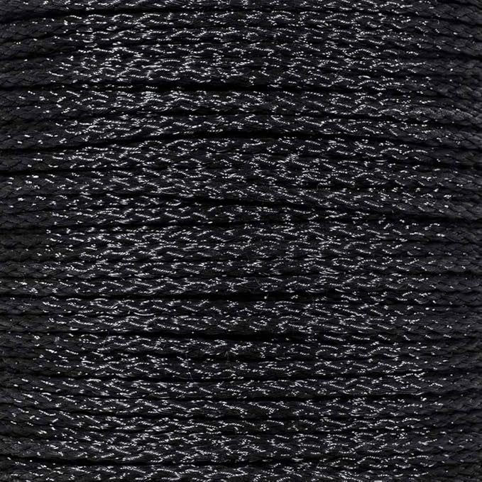 Hollow Braid Polypropylene Rope (1/4 Inch, 50 Feet, Black) - Barrier Rope - Trail Marking, Crowd Control, Golf Courses