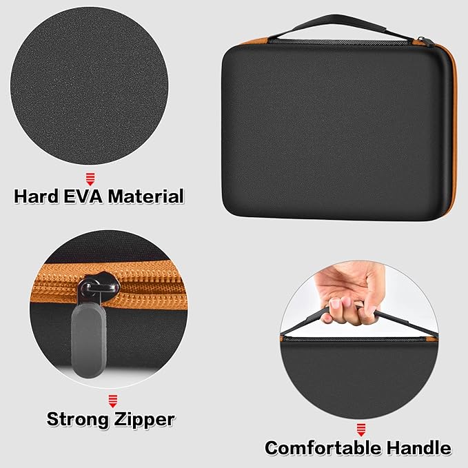 Comecase Battery Organizer Storage Box, Carrying Case Bag Holder - Holds 140+ Batteries AA AAA AAAA C D 9V - with Battery Tester - Brown(Batteries are Not Included)