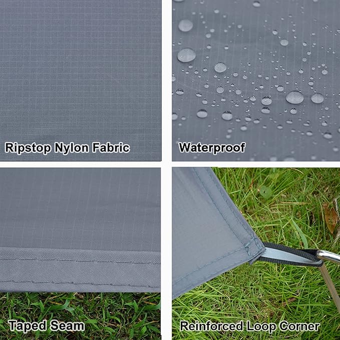 GEERTOP Portable Waterproof Tent Footprints Lightweight Camping Tent Ground Sheet Mat Sunshade Shelter for Outdoor Backpacking Hiking Picnic Travel
