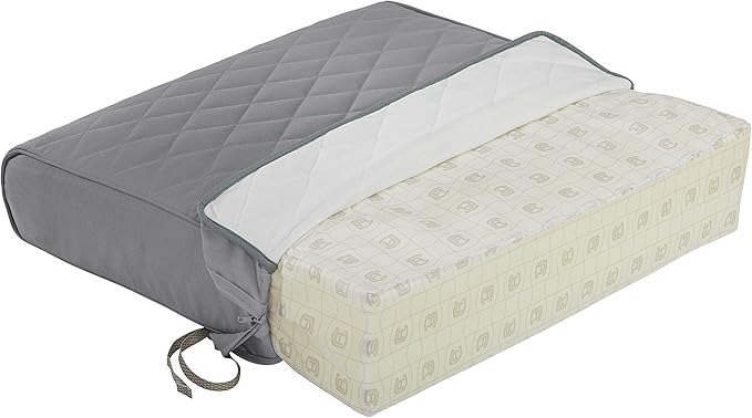 Classic Accessories Montlake FadeSafe Water-Resistant 25 x 22 x 4 Inch Wide Back Patio Quilted Lounge Cushion, Grey