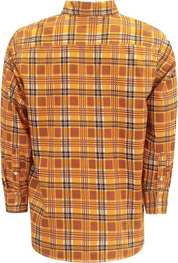 BOCOMAL FR Shirts for Men Printed Plaid Flame Resistant NFPA2112/CAT2 6.5oz Lightweight Fire Retardant Shirt