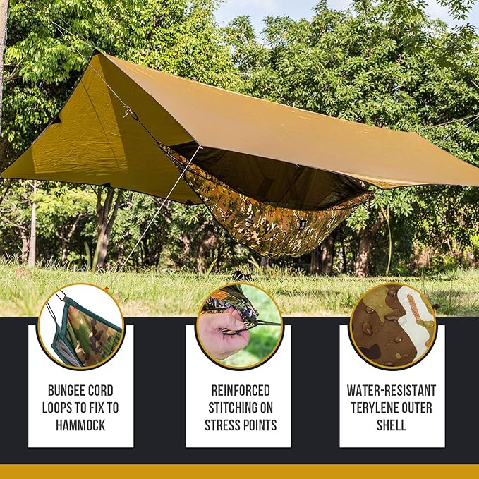 OneTigris Hideout Hammock Underquilt, Lightweight 4 Season Hammock Gear for Camping, Hiking, Backpacking, Travel, Beach, Backyard, Patio, Portable
