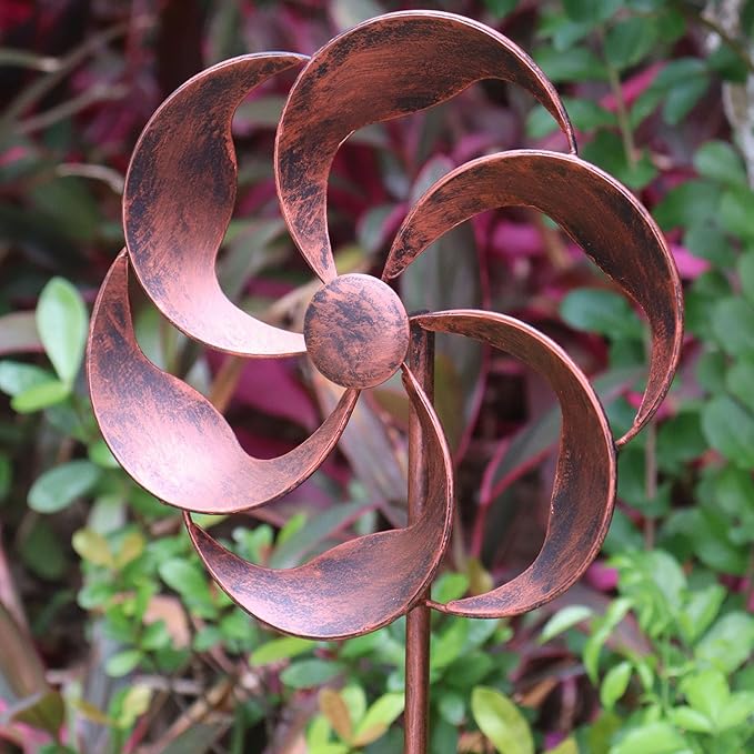 360 Degree Swivel Metal Wind Spinner Single Blade Willow Leaves Classic Outdoor Decor for Garden Patio Lawn Yard 48x10 Inches