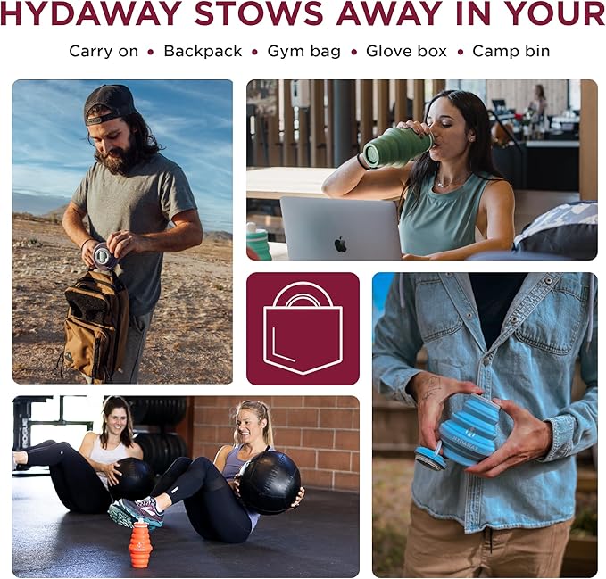 HYDAWAY 25oz Collapsible Water Bottle - BPA-Free, Leakproof, Lightweight, and Space-Saving - Perfect for Hiking, Travel, and All-Day Hydration