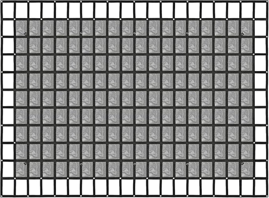 Heavy Duty 126" x 174" Truck Bed Cargo Net with Adjustable Cam Buckles & S-Hooks & Cross Strap,10.5' x 14.5' Cargo Net with 1500LBS Capacity for Pickup Truck Bed Trailer SUV Jeeps