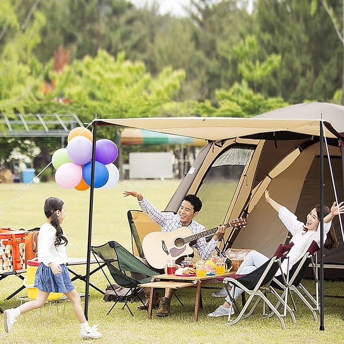 SAN LIKE Tent Poles Aluminum Tent Poles for Tarp 60inch Camping Tarp Poles Adjustable Collapsible Tent Poles for Awnings Canopy Rain Fly Shelter 2 Sets (4 Sections)