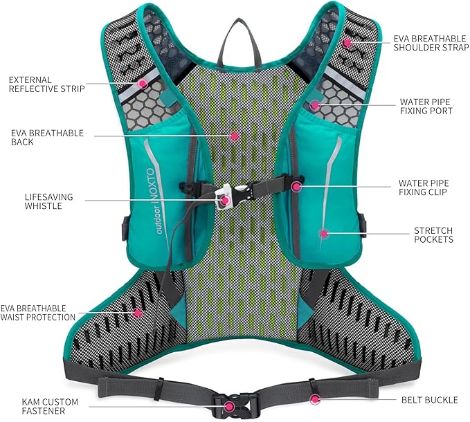 16L Hydration Backpack with Free 2-Liter Water Bladder,The Lightweight Hydration Pack for Cycling, Hiking, Skiing