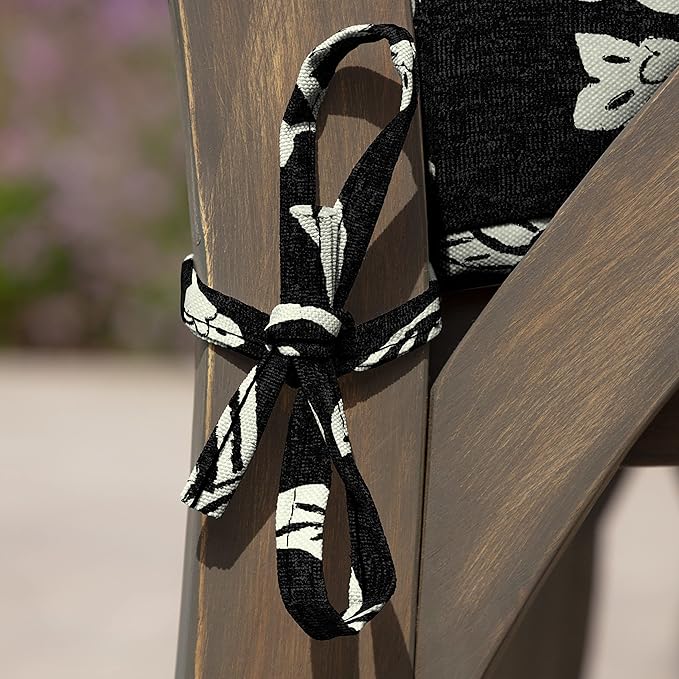 Arden Outdoor Seat Cushion, 19 x 19, Rain-Proof, Fade Resistant Ashland Black Jacobean