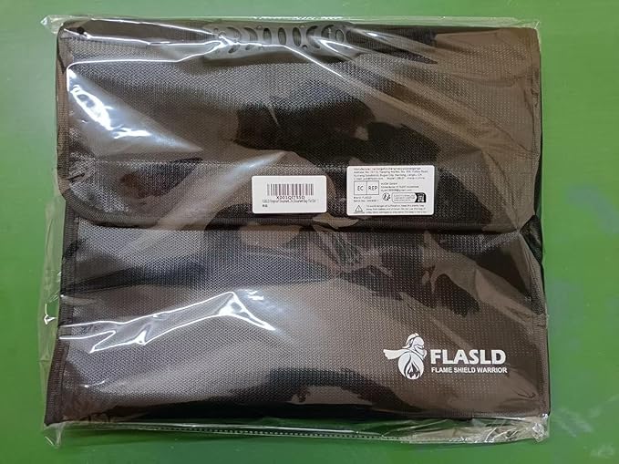 FLASLD Fireproof Document Bags, 15x12x5” Large Fireproof & Water Resistant Bag, Holder Home Office Portable Filing Storage for Valuables, Fireproof Folder FireSafe Box for Cash, Passport