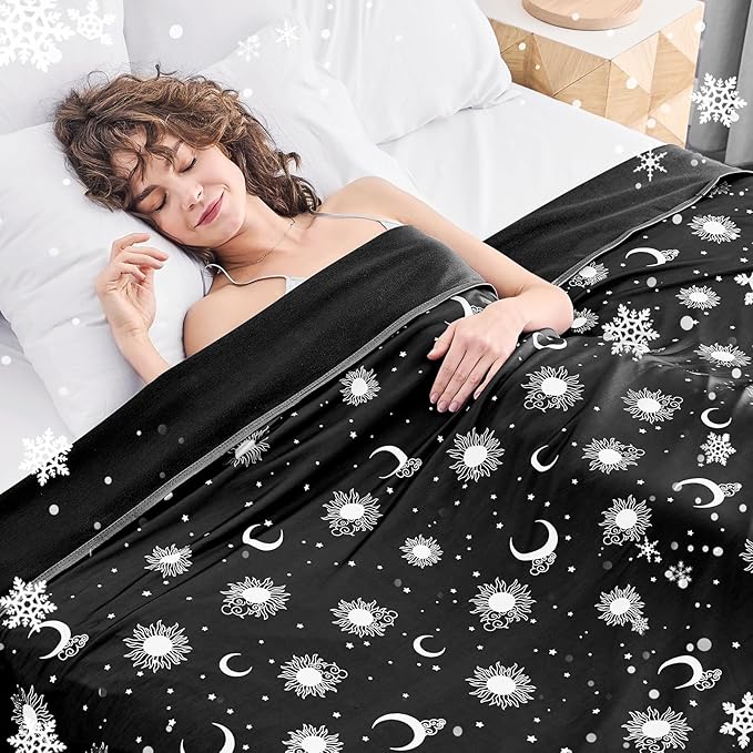 inhand Cooling Blanket King Size (90"x108") - Cooled Blankets for Hot Sleepers Lightweight Breathable Summer Blanket for Sleeping Night Sweats to Keep Cool in The Heat -Midnight Black