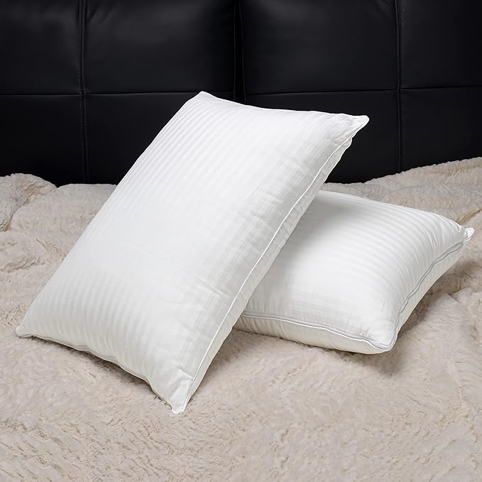 EverSnug Adjustable Pillows for Sleeping, Cooling Support, Set of 2 (Queen, Goose Feather)