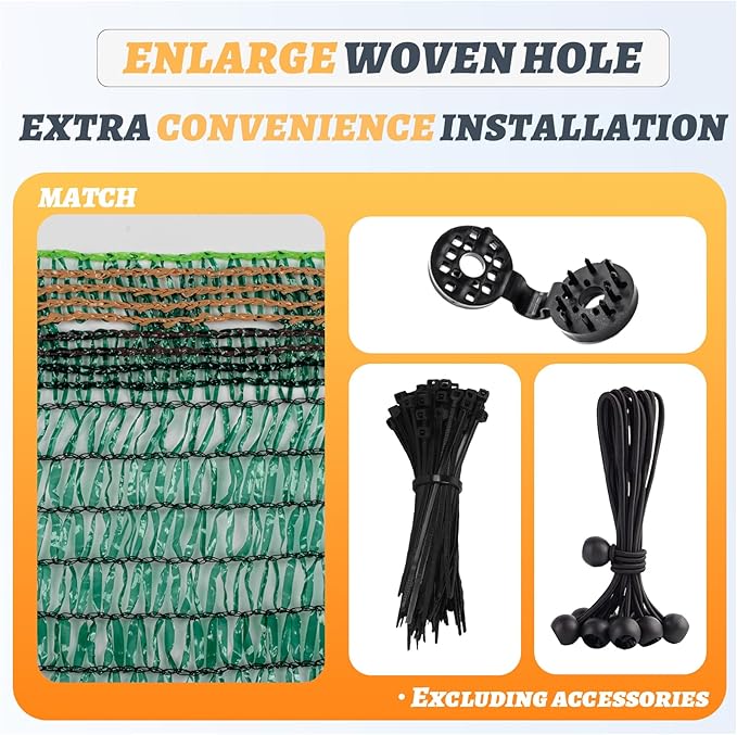 Cool Area 55% 6.5x10ft Sunblock Shade Cloth Cover Mesh UV Resistant Net for Garden Flower Plant Greenhouse, Green