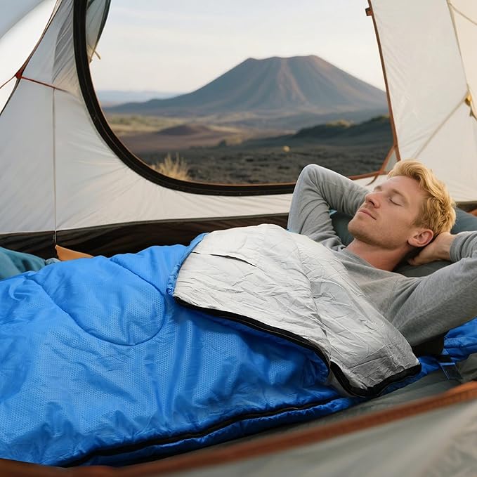 2-in-1 Detachable Sleeping Bag,Waterproof 4-Season Adult Sleeping Bags w/Removable Cotton Liner – Converts to 2 Lightweight Bags for Camping, Hiking, Travel