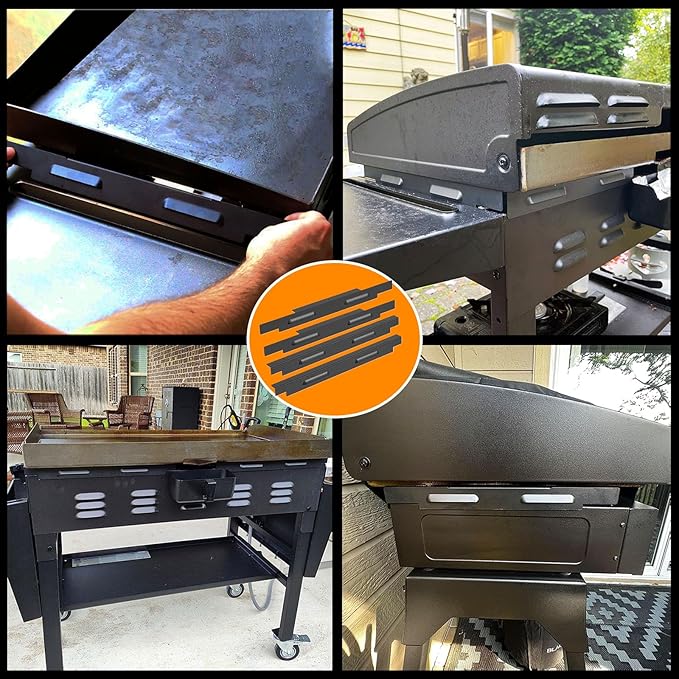 Wind Guards for Blackstone 36 inch Griddle, Magnetic Wind Screens, Blackstone Griddle Accessories, Fit with Hood, Rear Grease Cup and Side Shelf, Heat Shield for Side Table, Grilling Gifts, Black