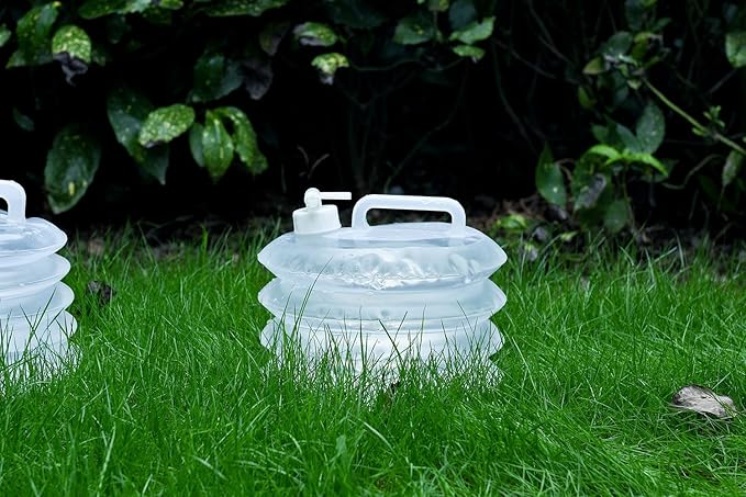 AceCamp Accordion Jerrycans, Collapsible Water Container, Drinking Water Carrier Jug with Spigot, Food Grade PET, Camping, Hiking, Backpacking, Outdoor, Flat Convenient Storage (15 Liter)