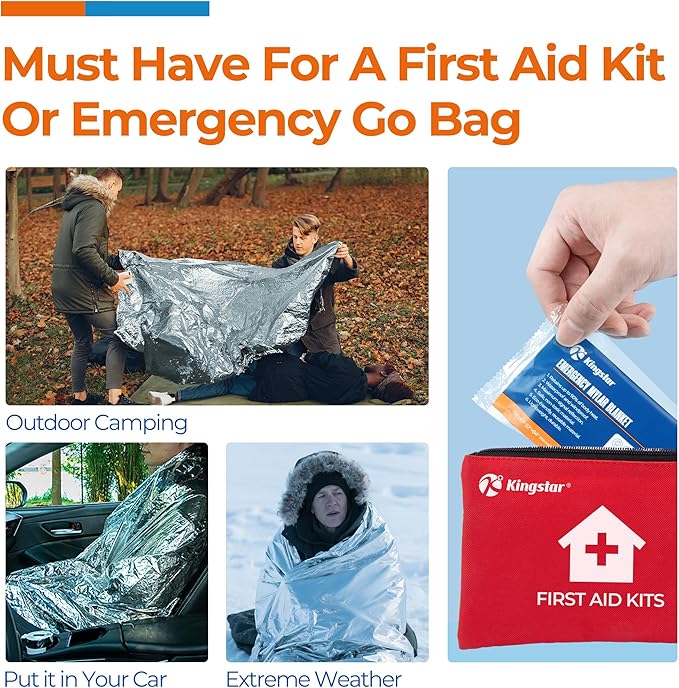 Emergency Blankets (75 Packs, 84" L x 52" W) Mylar Thermal Blankets for Survival and Protection,Space Blanket Survival Kits Camping Blanket, Ideal for Outdoors, Hiking, Survival, Marathons