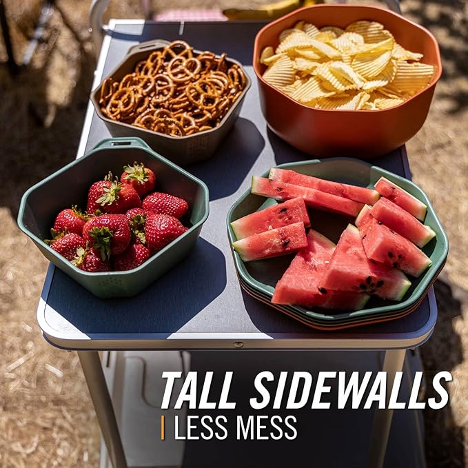 Gerber Gear ComplEAT Tableware Set - Polypropylene Camping Cookware - Portable Outdoor Tableware - 4 Plates, 4 Bowls & 1 Mixing Bowl