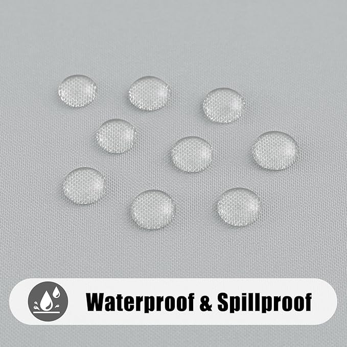 Smiry 2 Pack Rectangle Picnic Table Cloth, Waterproof Elastic Fitted Tablecloths, Washable Polyester Rectangular Patio Table Cover for Camping, Indoor and Outdoor (Light Grey, 30"x48")