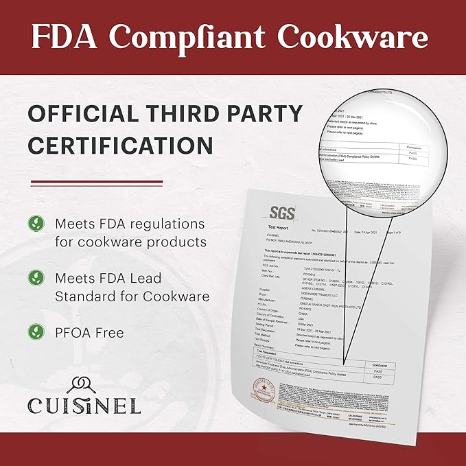 Cuisinel Cast Iron Dutch Oven 7-Quart - Pre-Seasoned 2-in-1 Deep Pot Multi-Cooker - Combo Lid Doubles as 12" Skillet Frying Pan + Silicone Handle Covers + Scraper/Cleaner - Indoor/Outdoor Cookware