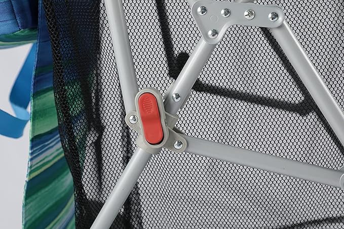 Beach Cart with Big Wheels for Sand, Collapsible All-Terrain Beach Wagon with Cooler Bag & Umbrella Holder, Large Mesh Storage, Supports 100lbs for Camping, Outdoor, Shopping, Dark Blue Stripes