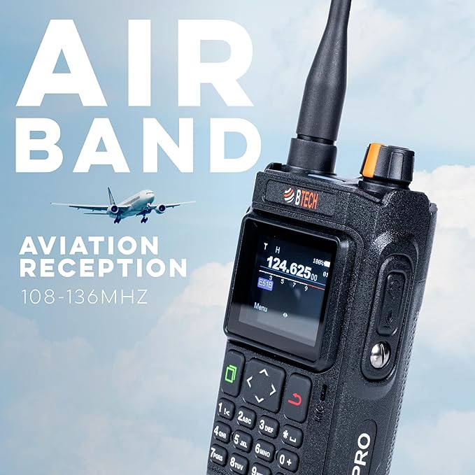 BTECH UV-PRO IP67 Dual Band VHF/UHF Two-Way Radio - APRS, Bluetooth, GPS, Text Messaging, Aviation Band Scanner, NOAA Weather Alerts, USB-C Rechargeable Battery